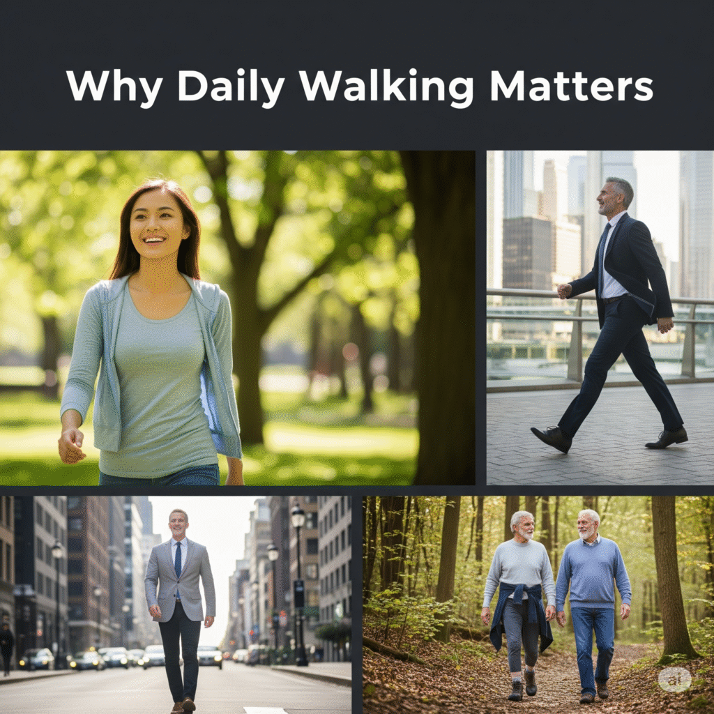 நாள்தோறும் 30 நிமிட நடை: இதயம்-தசைகள் சிறப்பு!(Daily 30 Min Walk: Heart & Muscles Boost!) 1 ஏன் தினமும் நடைபயிற்சி? (Why Daily Walking Matters)